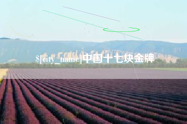 金坛中国十七块金牌