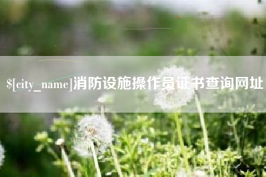 金坛消防设施操作员证书查询网址