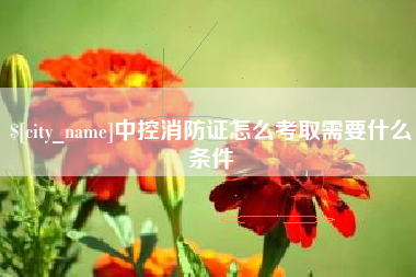 金坛中控消防证怎么考取需要什么条件