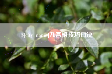 金坛九宫格技巧口诀